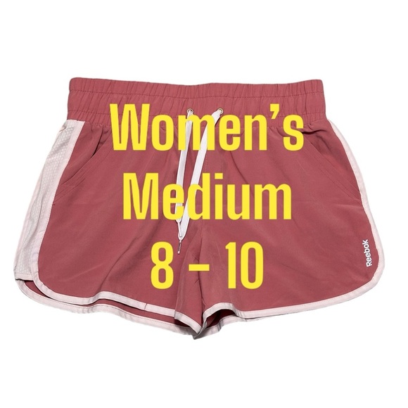 Women's Reebok Medium 8 - 10 Shorts Pink Spandex Workout Running Pockets - Picture 2 of 7